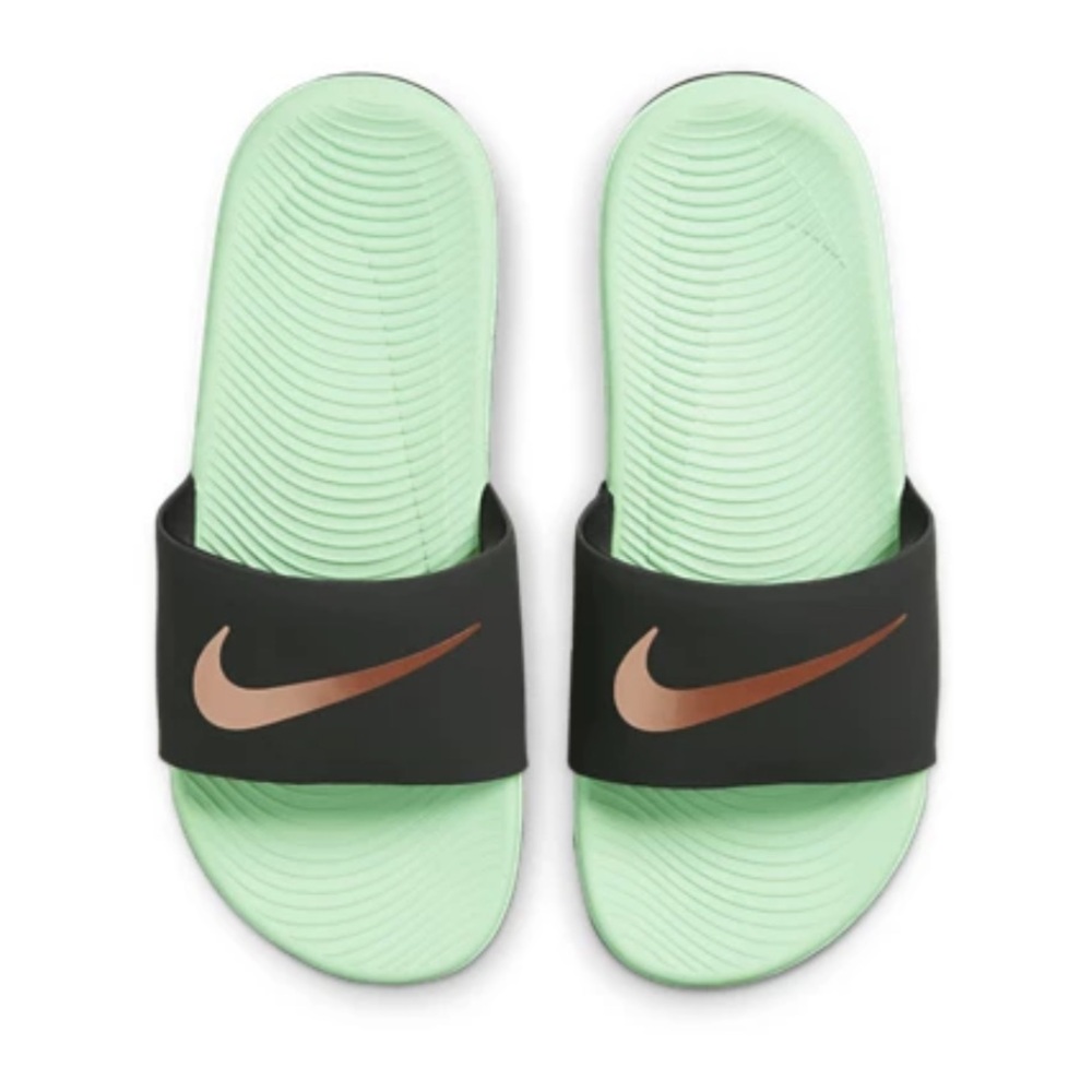 Nike Kids’ Foam Kawa Slide Sandals - Size 11C, Off Noir/Red Bronze/Mint